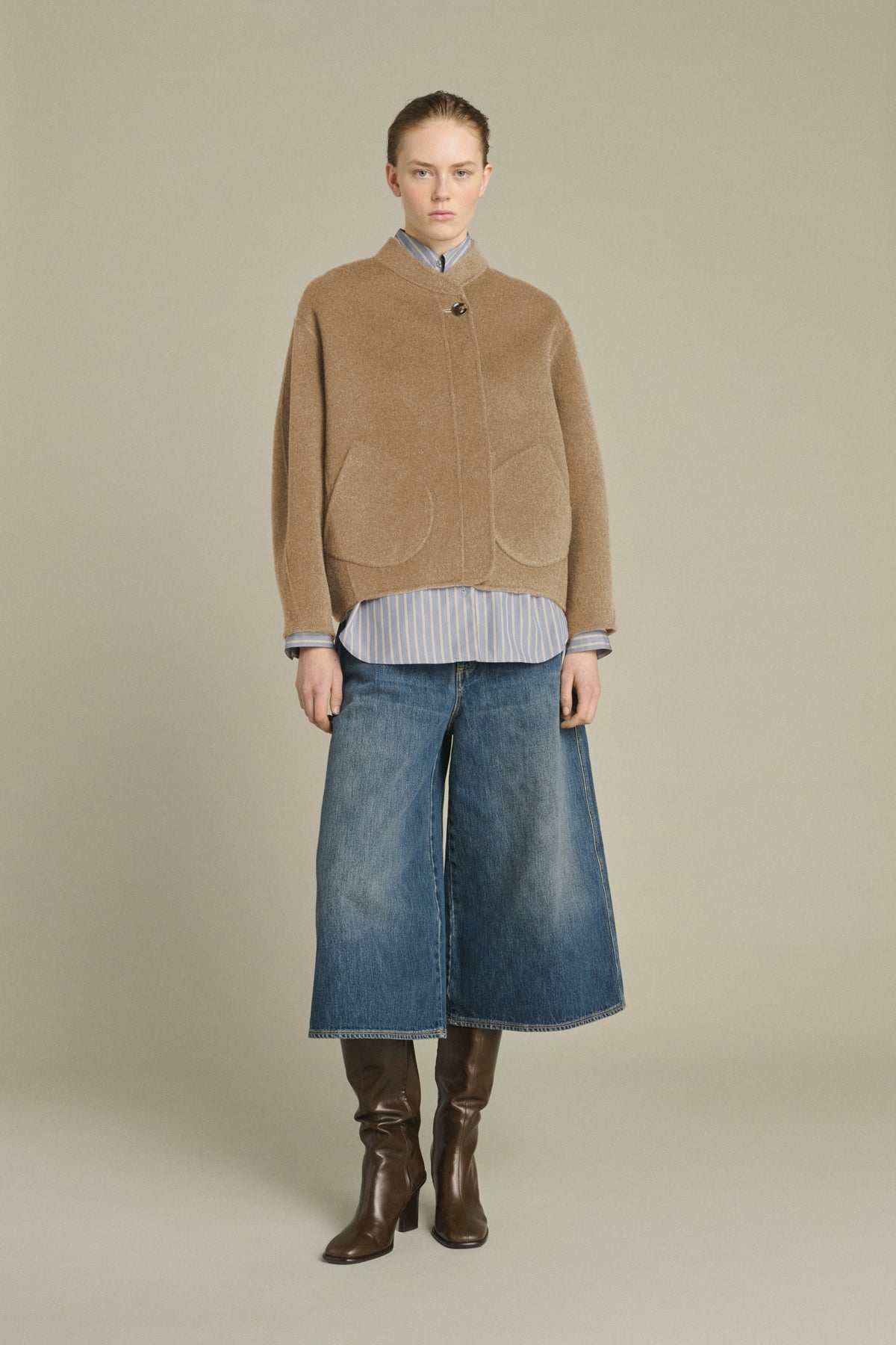 MANTEAU WINDSOR CAMEL CHINÉ