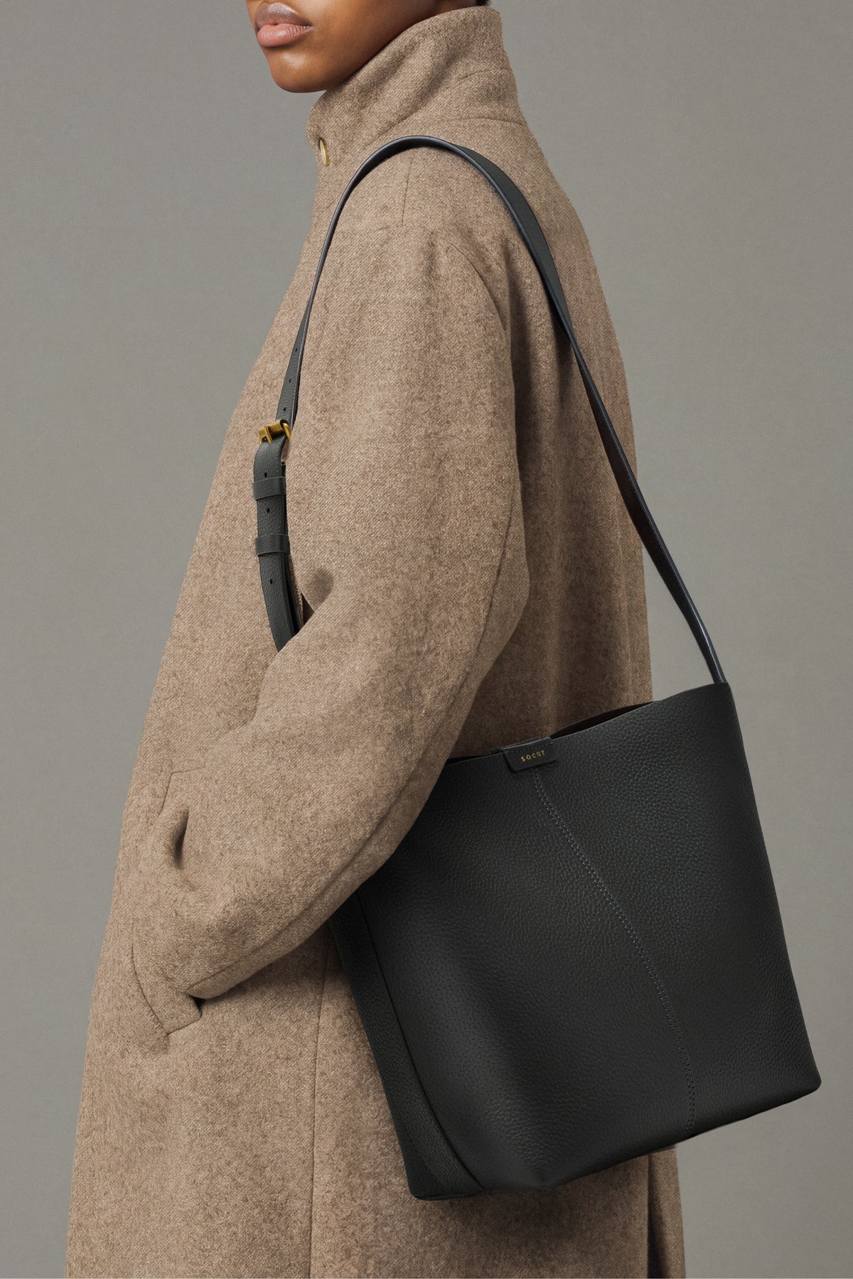Sac Saudade Mini - Acier Cuir Grainé Seau - Soeur vue 2